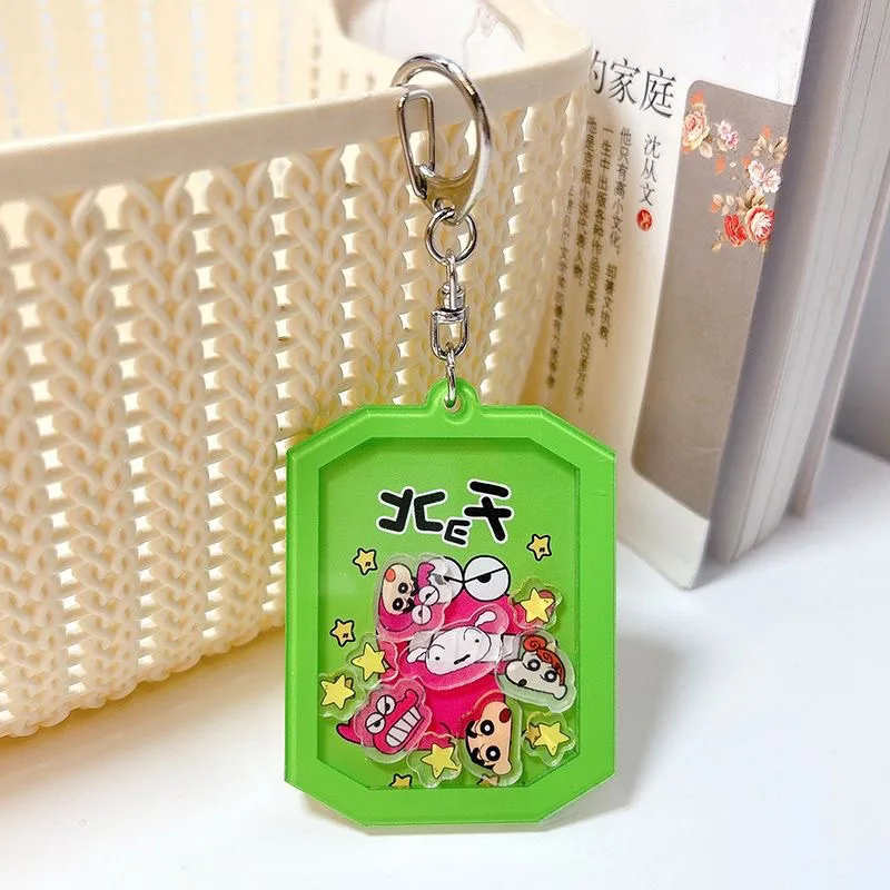 Cartoon Crayon Shin-Chan Shake Fighter Keychain Anime Periphery Acrylic Bags Pendant for Couple E Phone Decoration Keyyings Gift