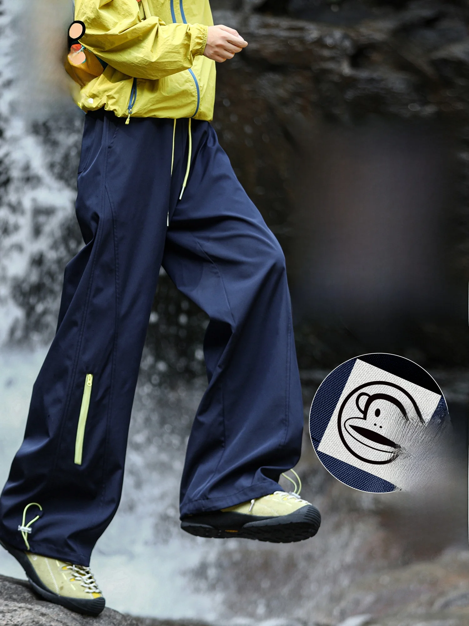 

Мужские брюки Paul Frank для активного отдыха, весенние, повседневные, спортивные, свободного кроя, серия Mountain, с молнией на поясе, из полиэстера, прямые штанины