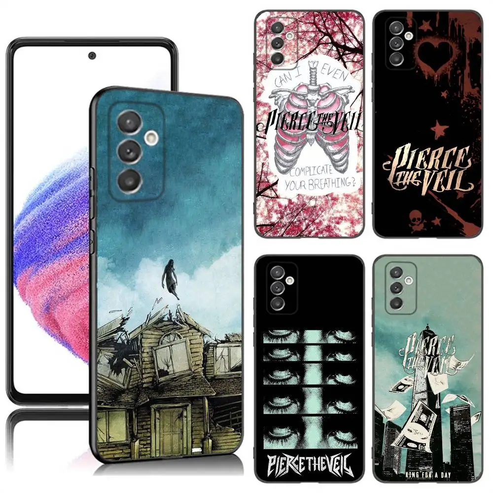 

P-Pierce The V-Veil Phone Case For Samsung S24,23,22,30,21,10,9,Ultra,Plus,Lite,FE,5G Black Soft Case