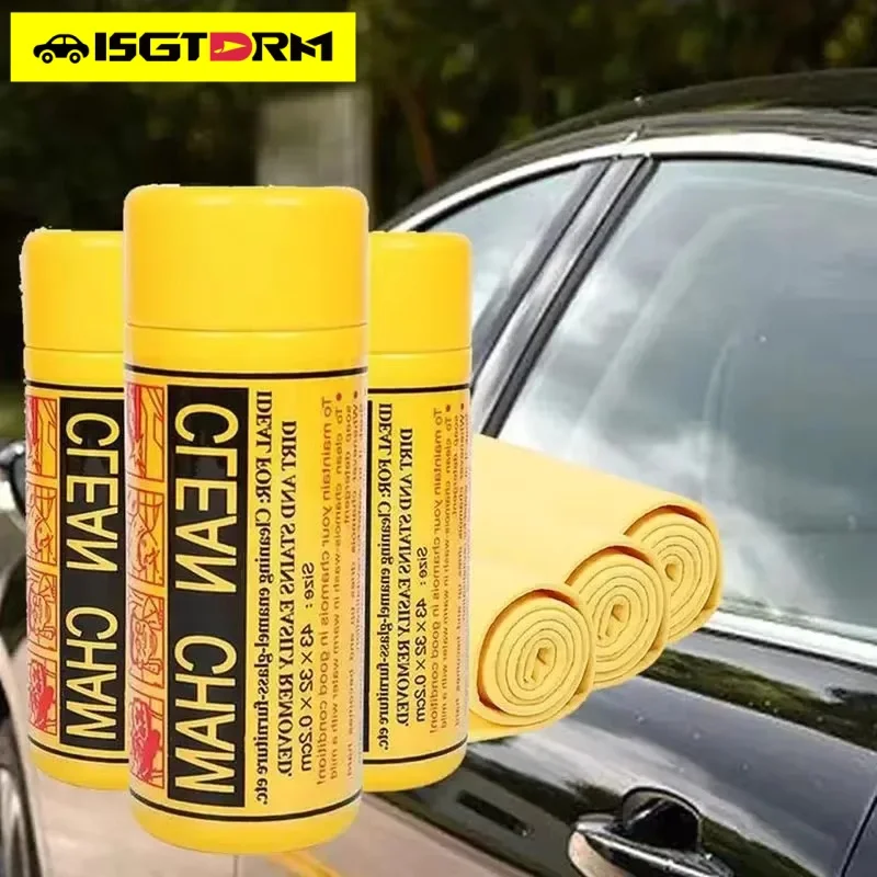 ISGTDRM Pva Wash Car Towel Premium Quick-Dry Towel Absorbent Scratch-Free Reusable For Auto Maintenance Soft Deerskin Cloth