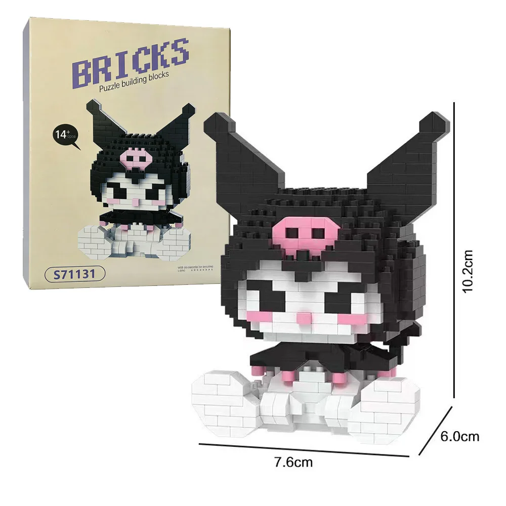 Anime DIY Building Block Model Assembled Toys kawaii Figure Kuromi My Melody Children's Puzzle Gift Desktop Decorations