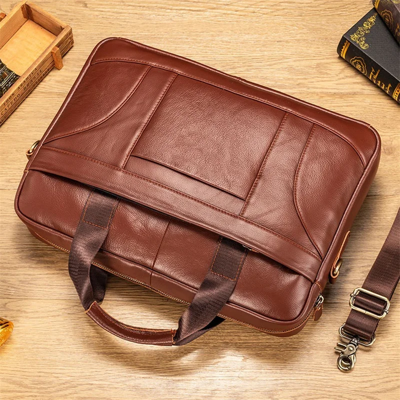 Valigetta direzionale Bussiness CowLeather Borsa grande per laptop in vera pelle per uomo Borsa classica a tracolla o a tracolla da uomo