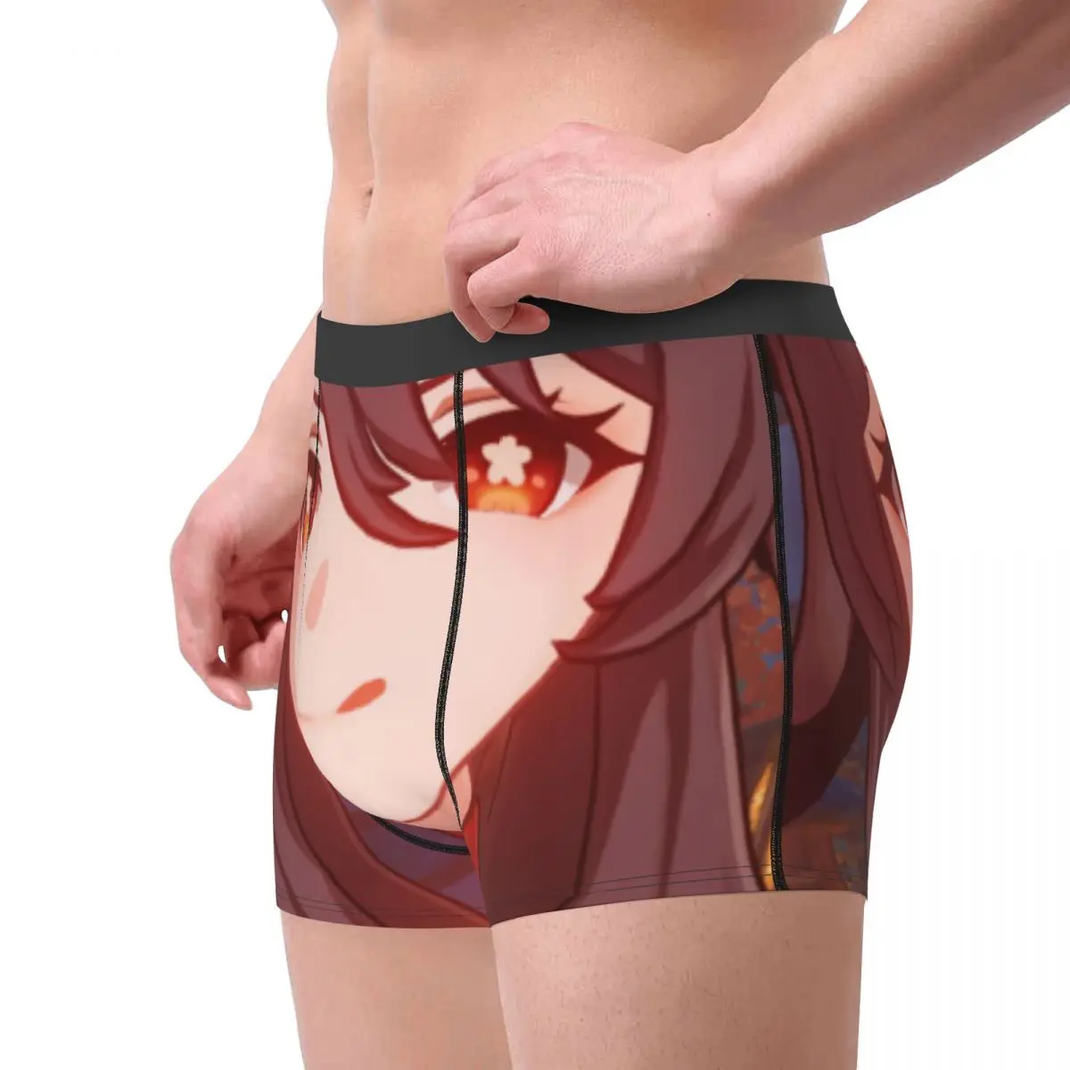 Sexy Boxer Shorts Panties Men Hu Tao Game Underwear Childe Genshin Impact Anime Polyester Underpants for Homme Plus Size