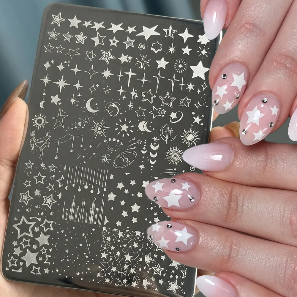 1 Stuk Y2k Ster Maan Kruis Ste - Nail Art Stamping Kit recensie en prijs