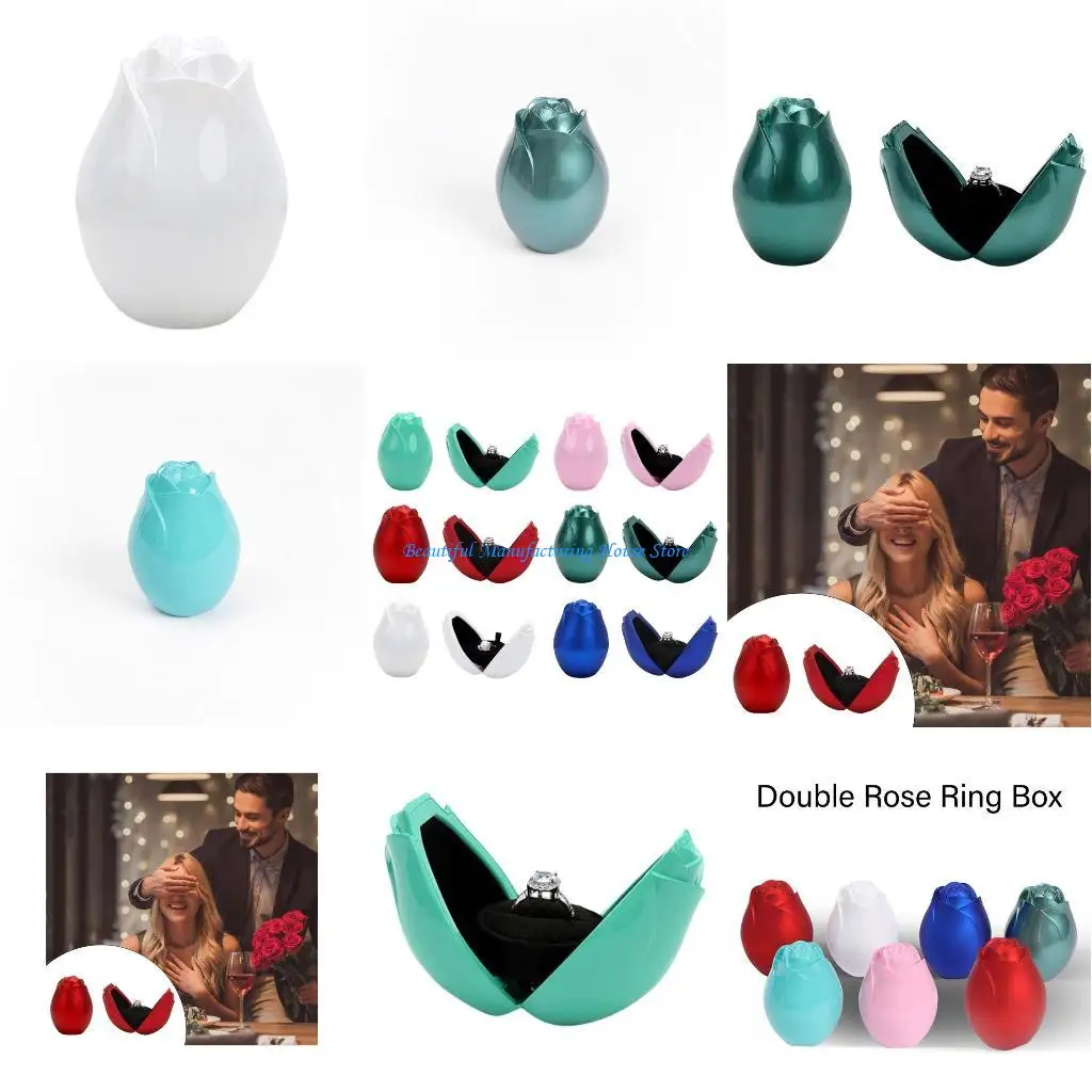 

E56A Держатель ожерелья в форме розы с плюшевой подкладкой для шкатулки для драгоценностей с защитой от царапин