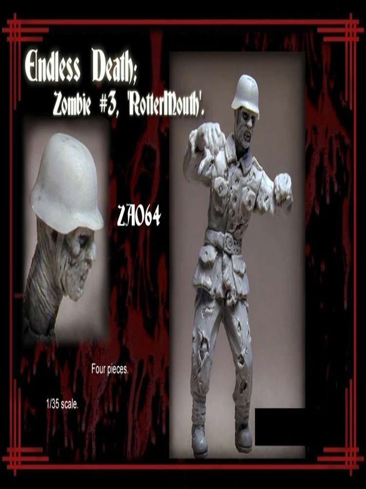 New Unassembled 1/35 Endless RotterMouth Zombie soldier   Resin Kit DIY Toys Unpainted resin model