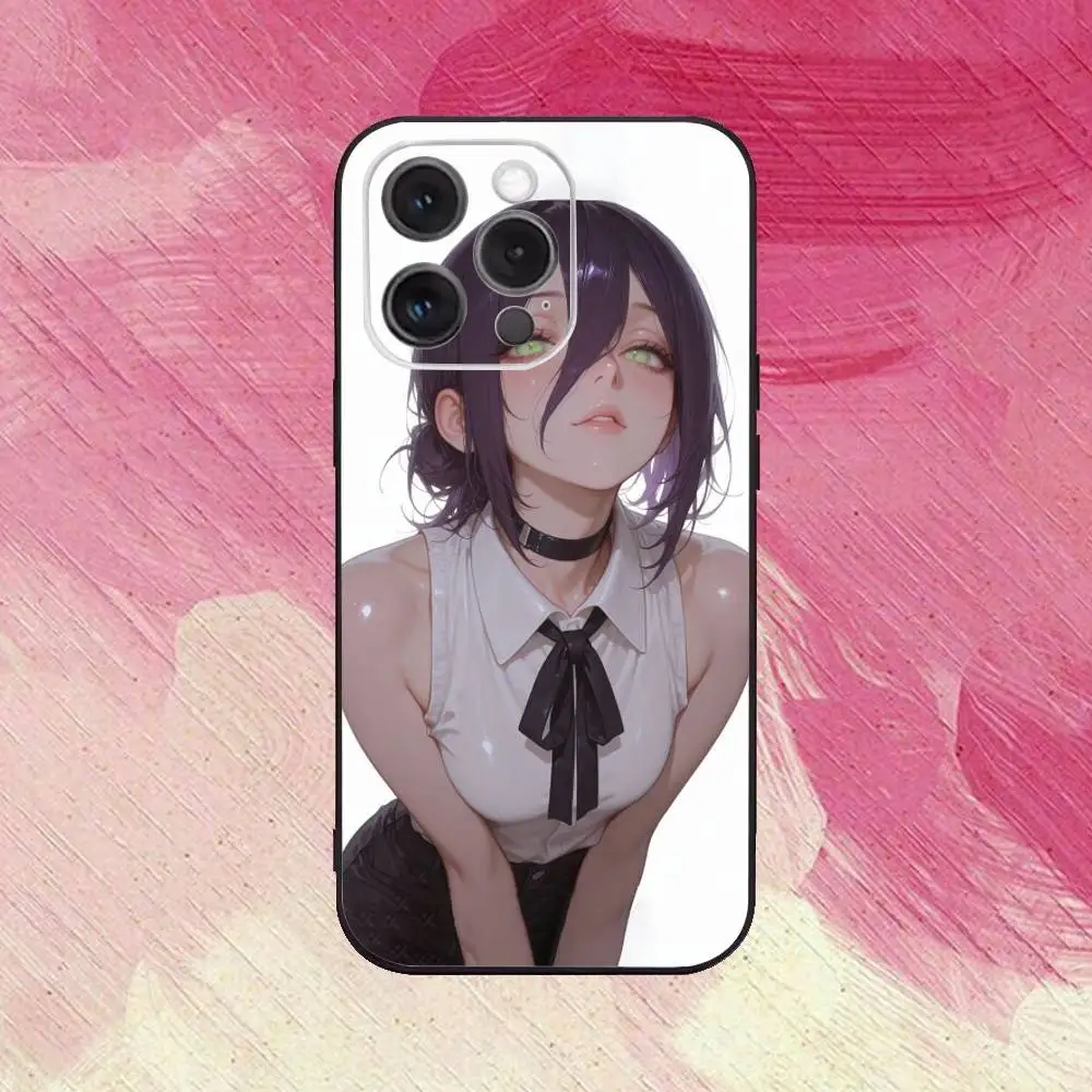 C-Chain-saw Man Reze  Phone Case  For iPhone17,16,15,14,13,12,11 Plus,Pro Max Soft Black Cover