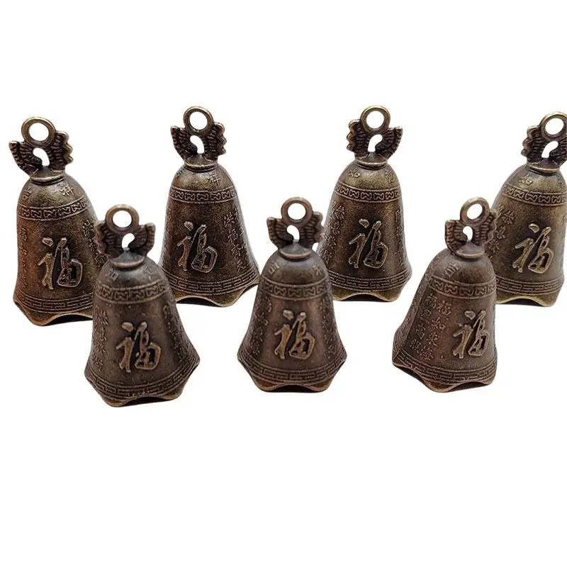 Feng Shui Bells Vintage Zinc Alloy Chinese Blessing Car Garden Door Hanging Wind Chimes Decor