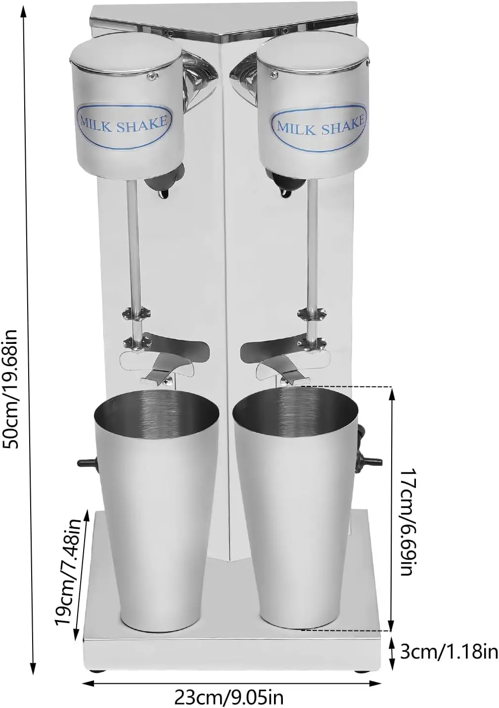 ماكينة صنع اللبن الكهربائية برأس مزدوج من الفولاذ المقاوم للصدأ ماكينة صنع مخفوق الحليب التجارية 14000 دورة في الدقيقة/دقيقة خلاط حامل خلاط الشعير Dri