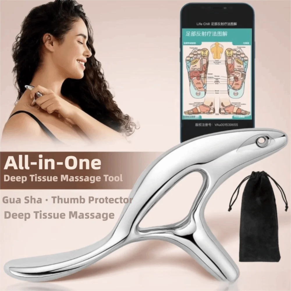Triangle Trigger Point Massage Tool Deep Tissue Massage Metal Gua Sha Tool Full Body Pain Relief Muscle Scraper Tool