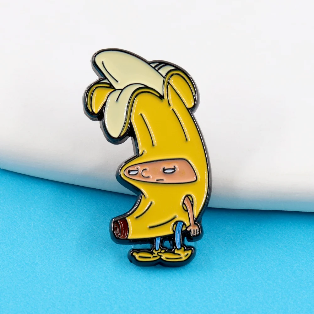 Hey Arnold Banana Clothing Enamel Pins America Animated TV Dramas Characters Brooch Novelty  Creative Backpack Decoration Gift