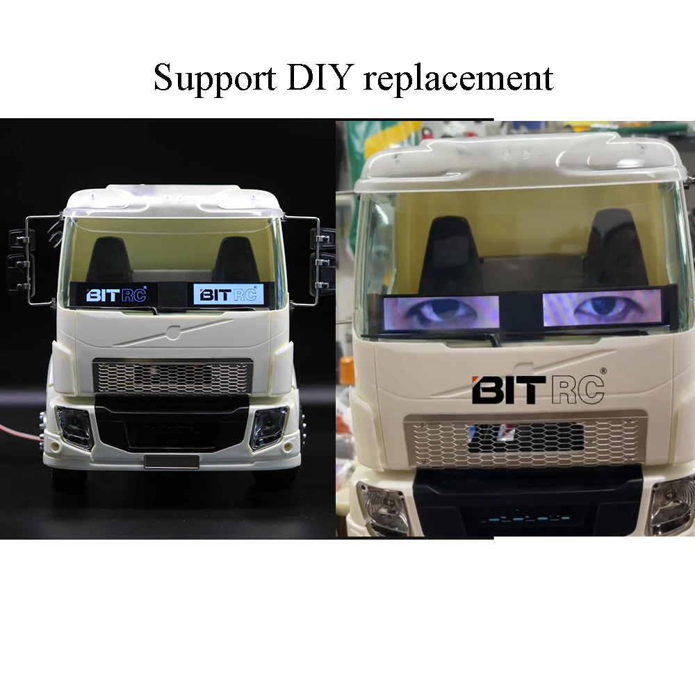DIY Devil Angel Eyes Car Head Display for 1/14 Tamiya RC Truck For scania 770S For volvo For man