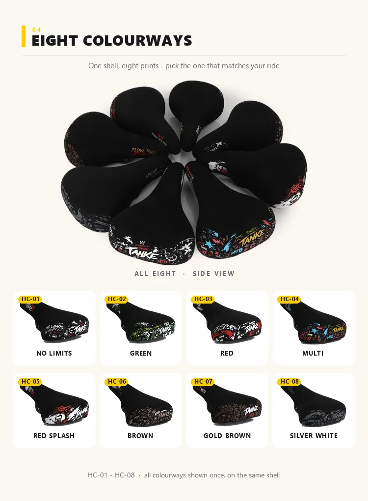 TANKE Graffiti BMX MTB Sattel Mikrofaser-Wildleder-Bezug Konturiert Rutschfest Spray-Art Fahrradsitz für Wheelie Stunts Großer Sattel für Fixed – Detail 4