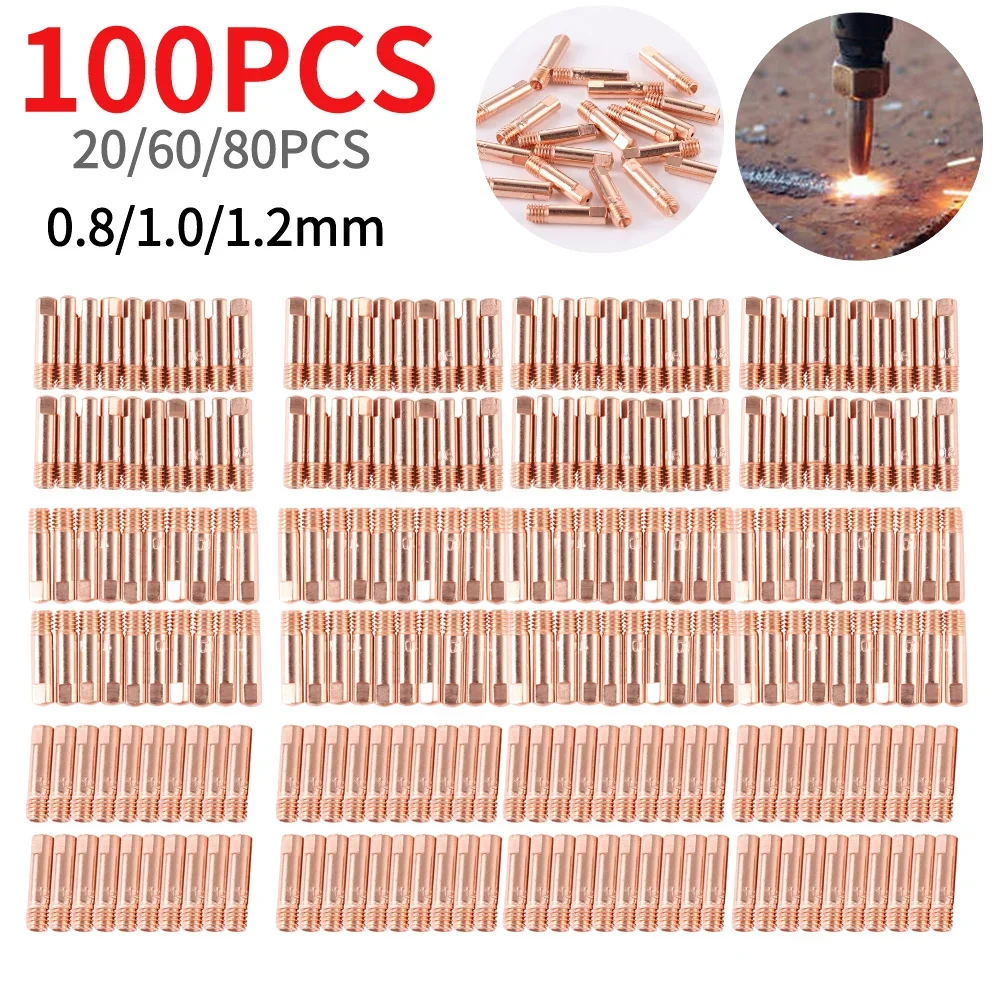 20/40/80PCS 0.8mm/1mm/1.2mm Tip Gas Nozzle MIG/MAG Welding Nozzle Contact Tips Gas Diffuser Connector Holder Conductive Nozzle