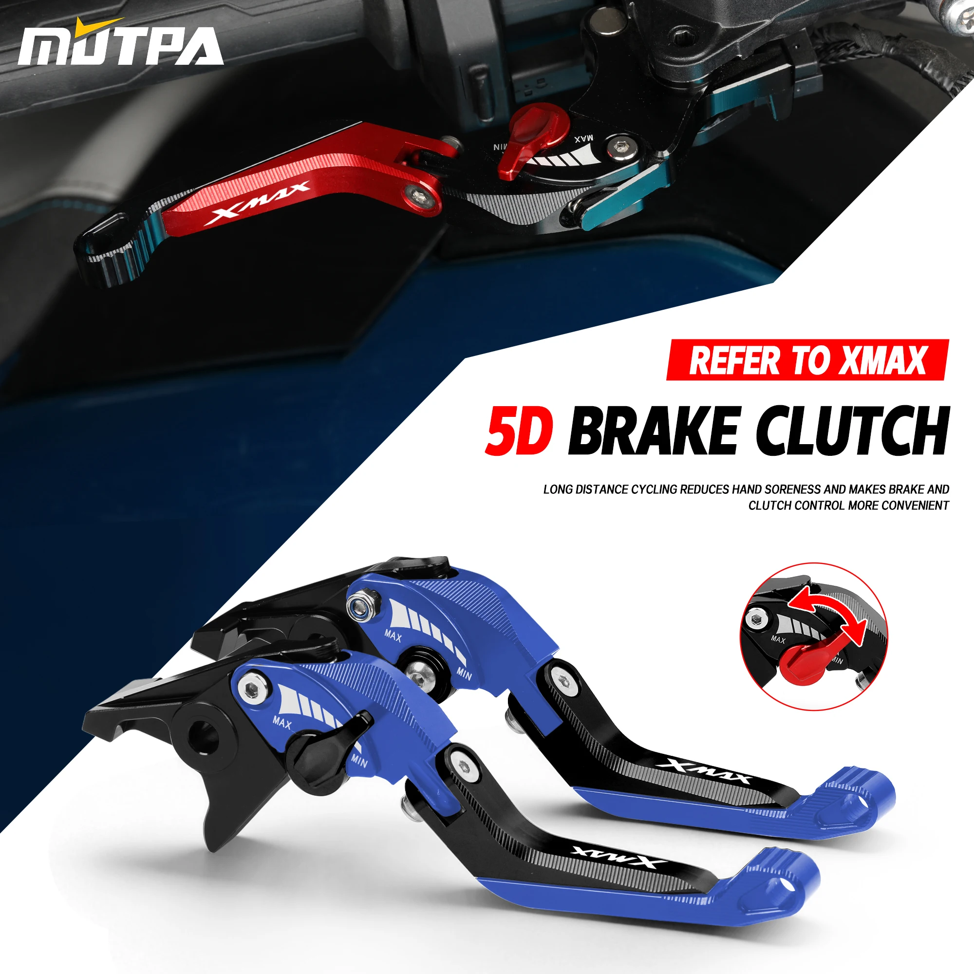 ヤマハ-xmax-300-250-125-400-2023-2026用-ハンドルブレーキレバー-オートバイ-xmax300-cnc-アルミ製-調整可能-折りたたみ式ブレーキレバーセット