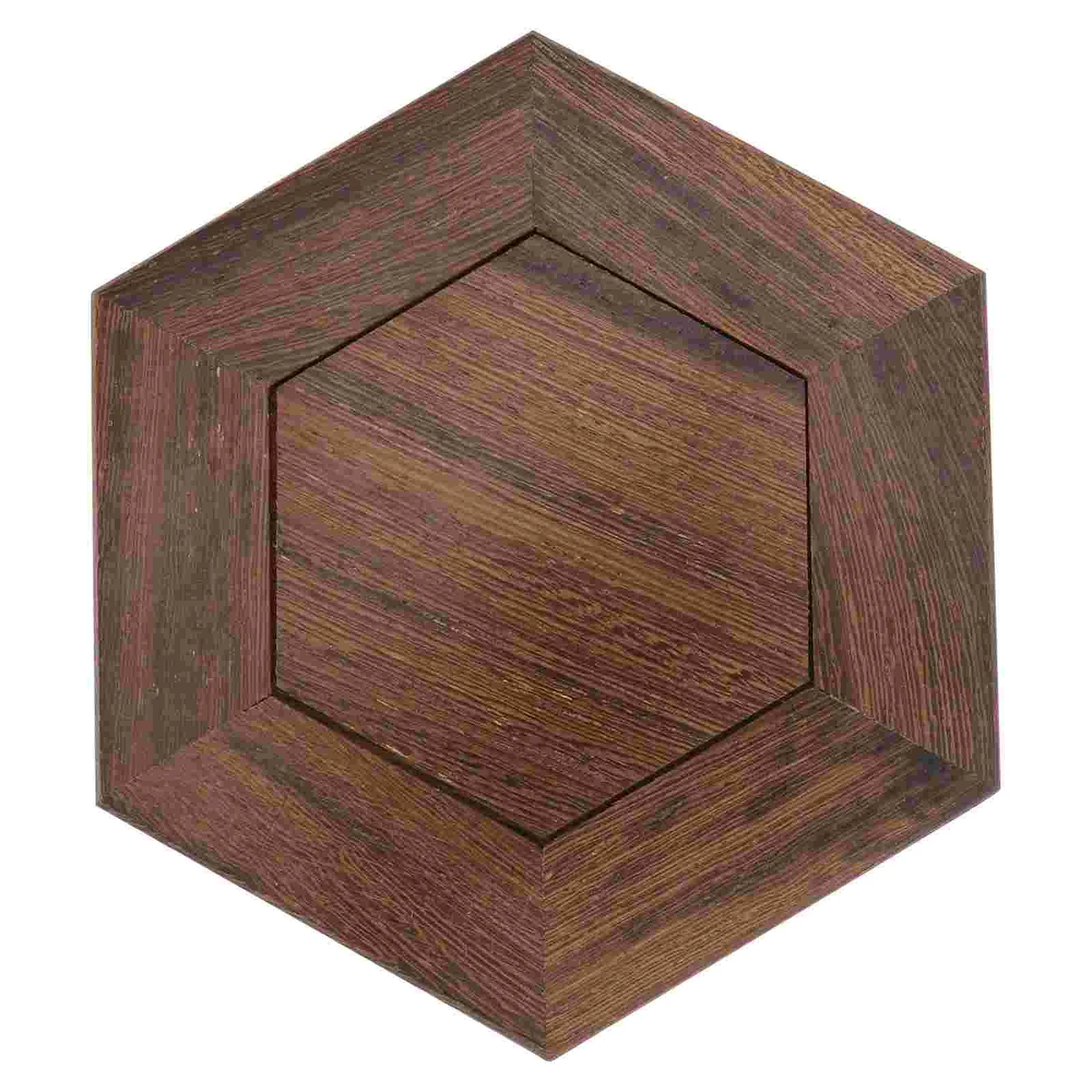 

Rosewood Pot Stand Hexagonal Base Vintage Decor Flower Coffee Single Plant Indoor