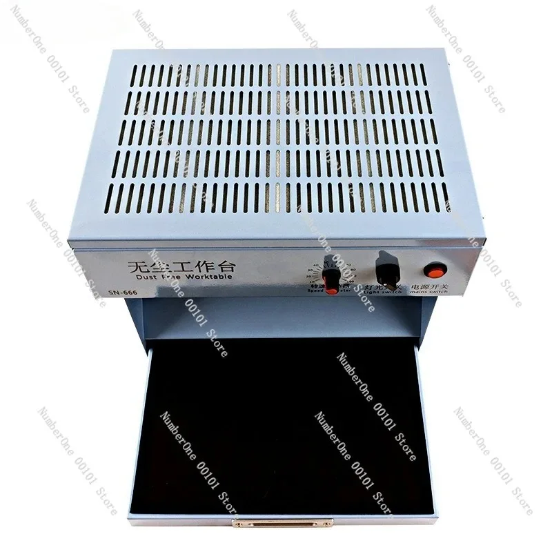 Dual Workstation Dust-Free Workbench, Negative Ion Clean Bench for Phone Repair & OCA Dry Glue Application
