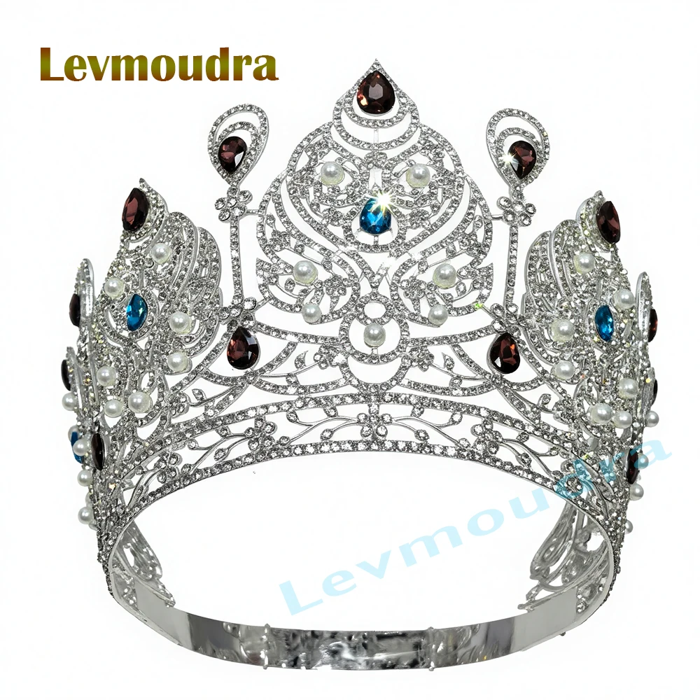 

Levmoudra Pageant Queen Crown Tiara Rhinestone Crystal Tiaras and Crowns for Women, Princess Quinceanera Headpieces for Prom