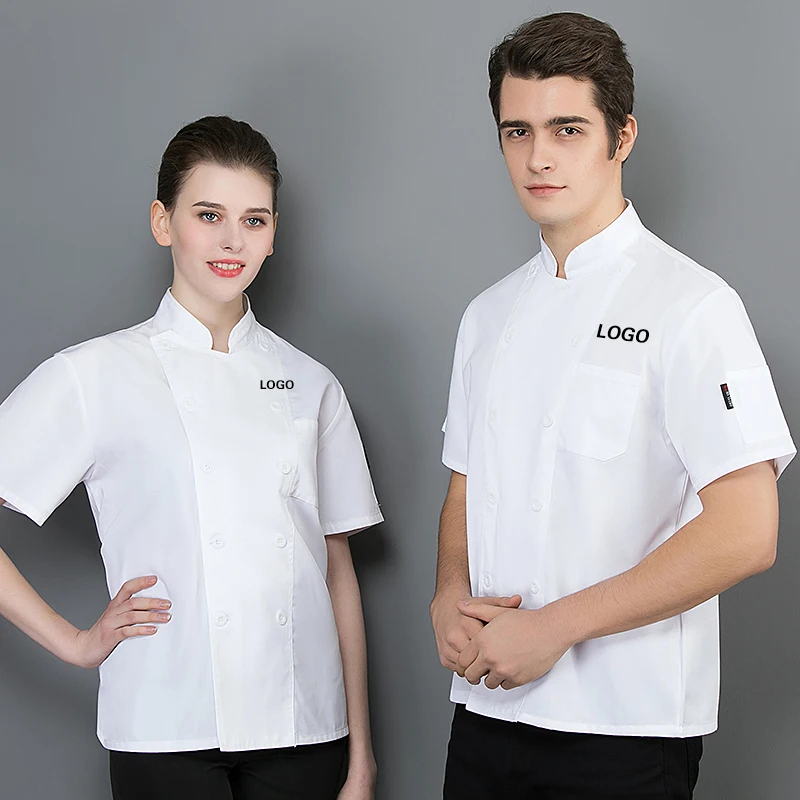 Chef Uniform For Men Women With Logo Restaurante Personalized Cook Clothes Shirt Sleeves Jacket Works Top Design Print Pattern