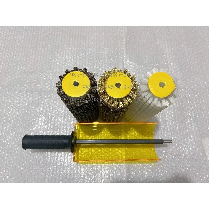 Polishing Roller Brush for Ski Waxing, Multi-Type Brush Set Including Nylon, Horsehair and Copper Wire Brushes