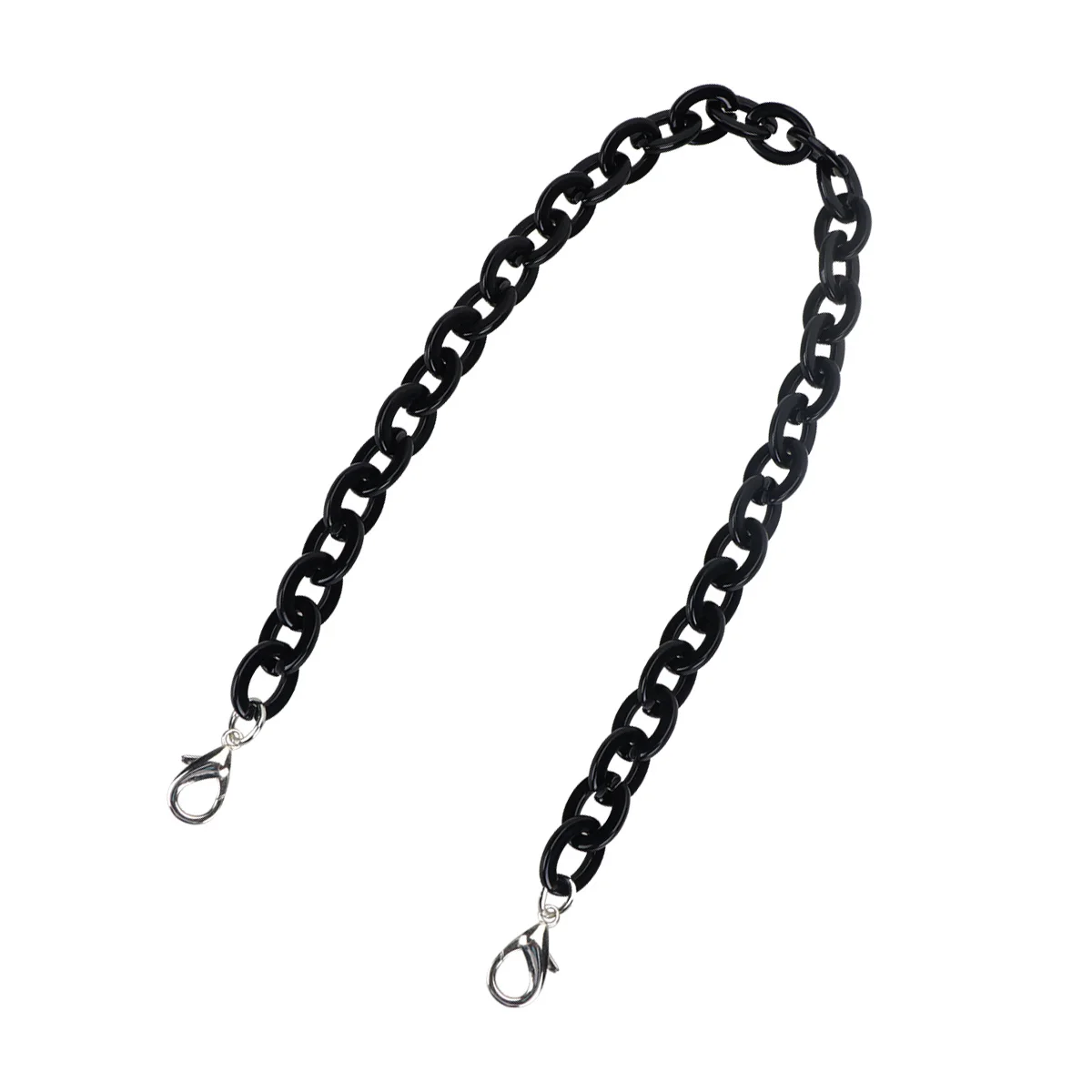 60 سنتيمتر طول سبائك الاكريليك الزخرفية حقيبة يد بسلاسل الأشرطة المزدوج نهاية مشبك DIY بها بنفسك حمل الحقائب سلاسل حقيبة سوداء DIY بها بنفسك أشرطة الحقائب #5