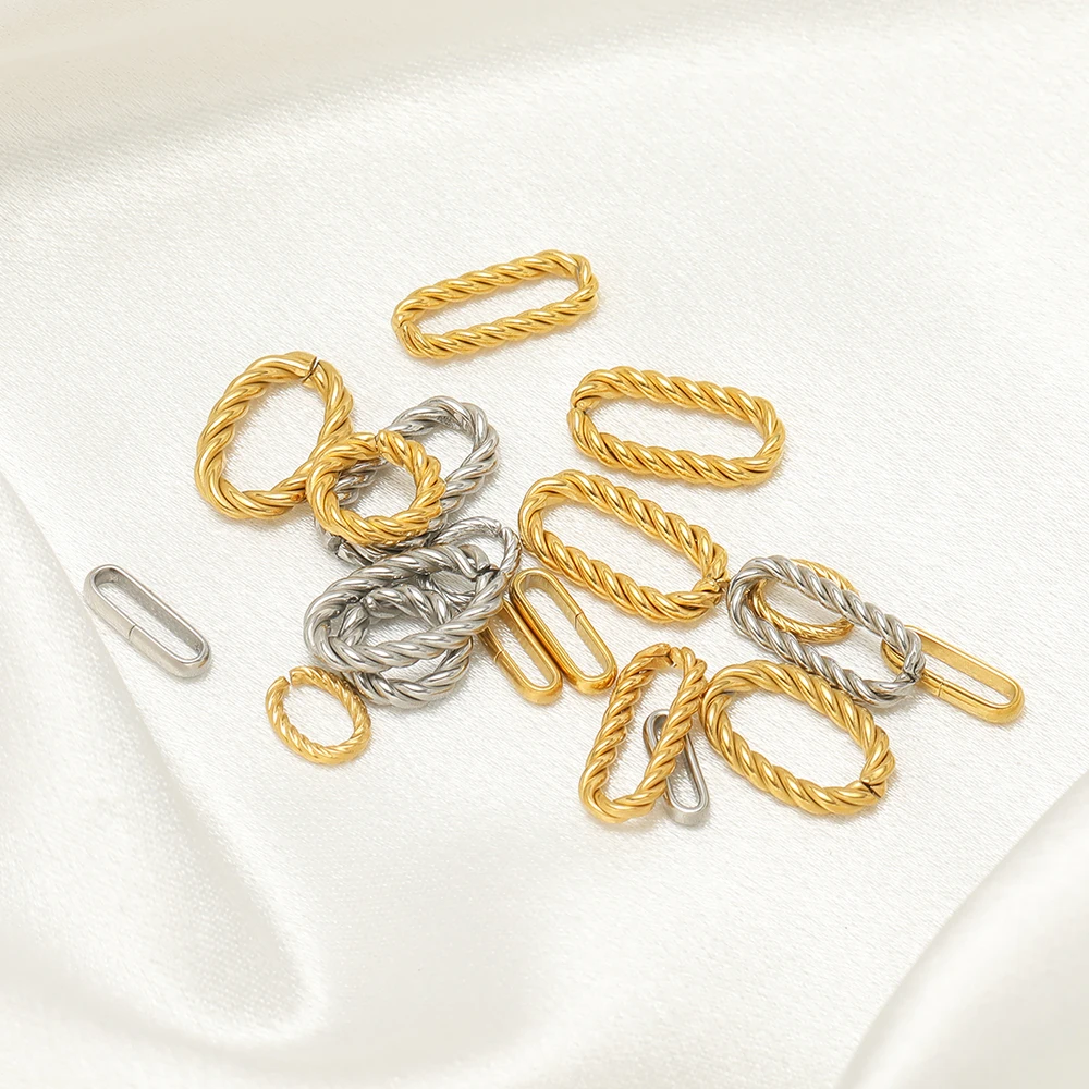 20 قطعة الفولاذ المقاوم للصدأ تويست دوامة البيضاوي السحر موصل هندسي DIY بها بنفسك العصرية صنع المجوهرات قلادة سوار أقراط النتائج #6