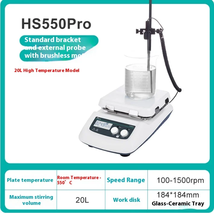 HS8Pro 5L HS550Pro 20L Alta Temperatura + Display Digital + Agitador Magnético de Laboratório de Controle de Temperatura