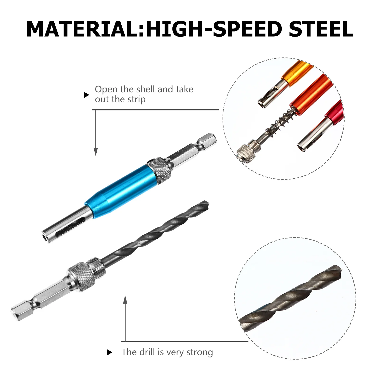 

7 шт., набор сверл для петель из высокоскоростной стали, локатор пуансона, деревообрабатывающая направляющая для сверла, инструмент для установки мебели в дверном шкафу