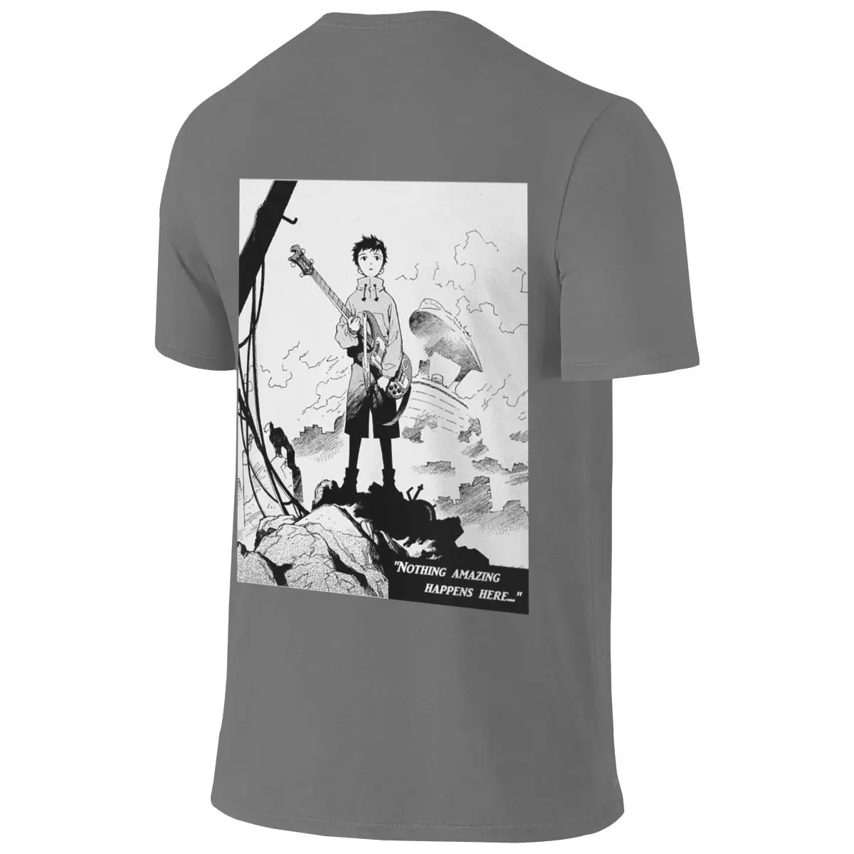 Nothing Amazing Happens Here Unisex Reversible T-shirt Japanese-Style Vibe Rich Color Short Sleeve
