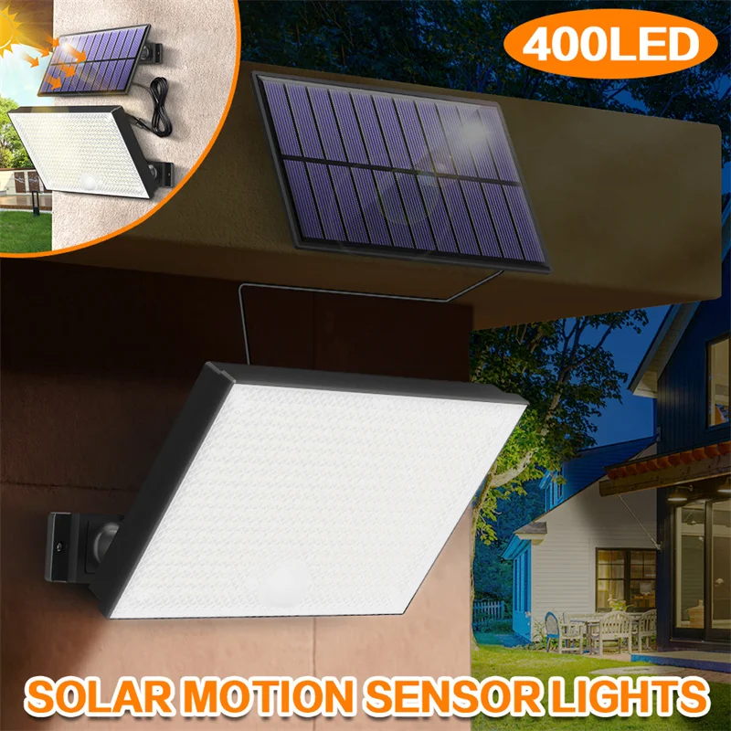 

400/172LED Solar Lights Outdoor Waterproof Solar Powered 3 Modes Motion Sensor Security Light for Garden Garage Patio Pathway