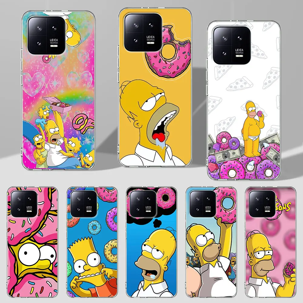 Homer The Simpson Case for Xiaomi Mi 11T 13 11 10T 8 9 CC9 A3 CC9E 11i 12 12X 5X A1 8 9T Pro 10 Lite Transparent TPU Phone Cover