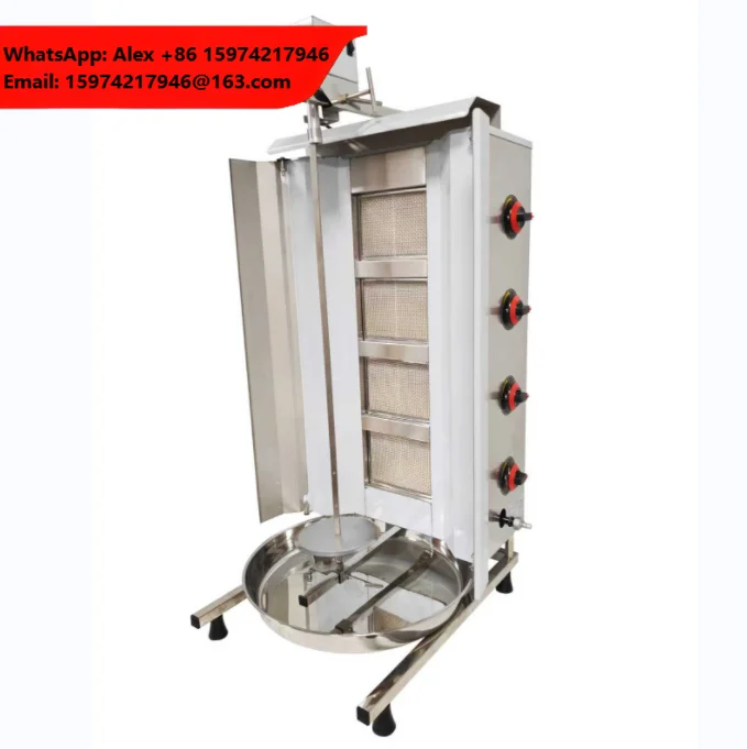 Hot Sale Commercial 4 Burners Gas Chicken Kebab Grill Machine Shawarma Machine