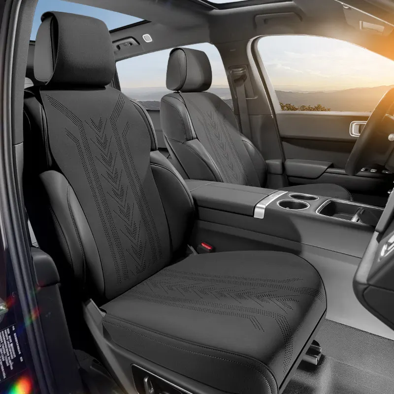 High Quality Nappa Leather Universal Car Seat Full Cover Breathable Luxury SUV Car Protection Perforated Leather Seat Full Cover