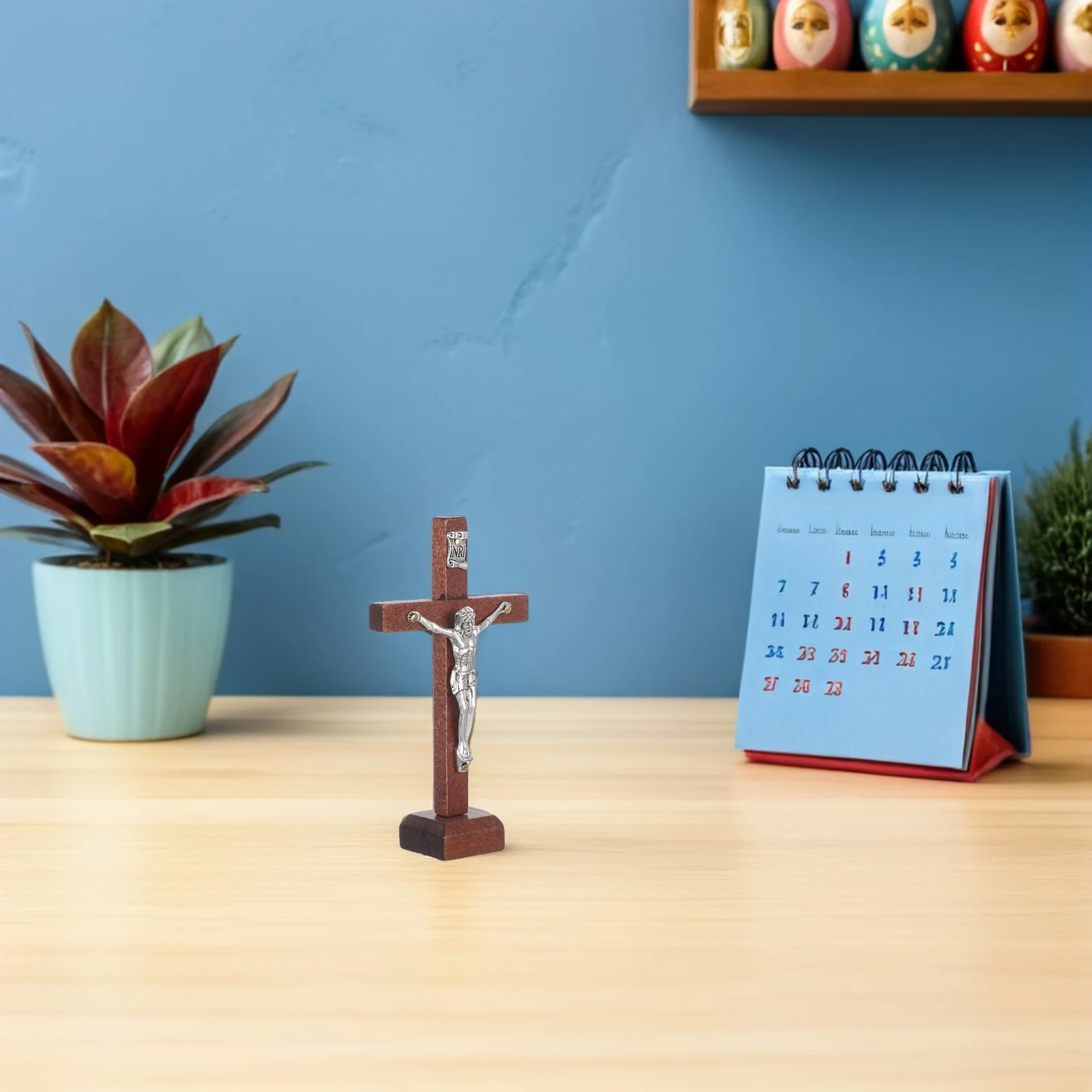 

3pcs Wooden Small Tabletop Standing For Church Altar Baptism Standing Wooden Cross Home Display Religious Wood Cross