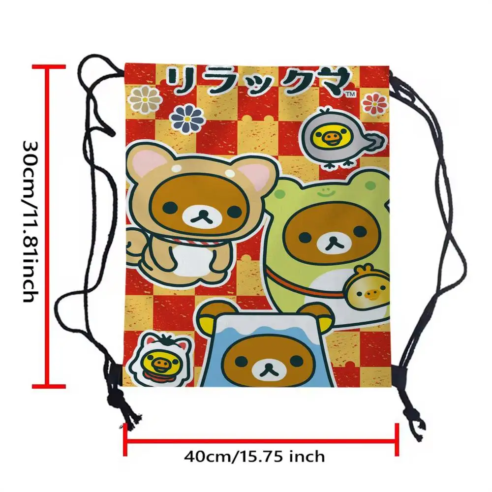 الكلاسيكية R-Rilakkuma الطفل المطبوعة الرباط لحقيبة التسوق الرجال النساء كرة القدم الرياضة الصالة الرياضية تخزين اليوغا على ظهره