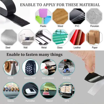 1-10M suché zipy samolepicí suchý zip páska upevňovací páska dům DIY magický kohoutek auto oboustranná role silné lepidlo domácí popruhy 8 nejlepší prodej suché zipy - №2