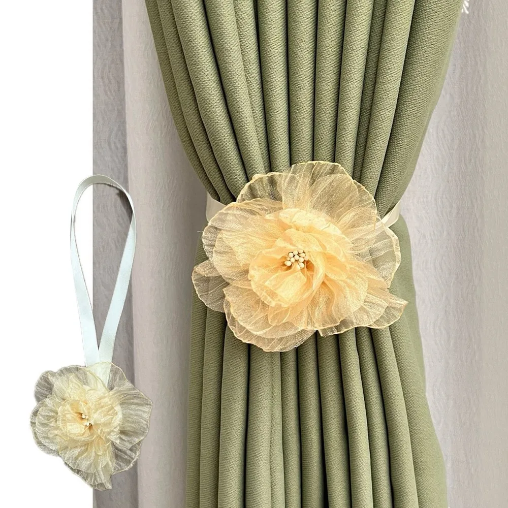 Modern Flower Shape Curtain Tieback No Punching Colorful Curtain Strap Curtain Fixer Clip Home Decoration