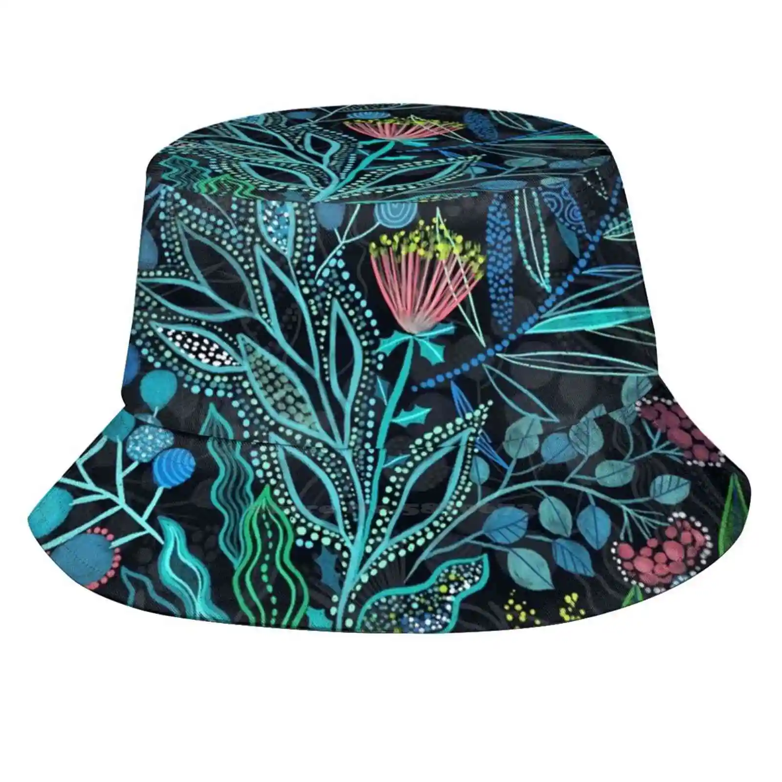 Australian Plants And Flowers Uv Protection Foldable Bucket Hats Women Men Australian Eucalyptus Floral Pattern Flower Seamless