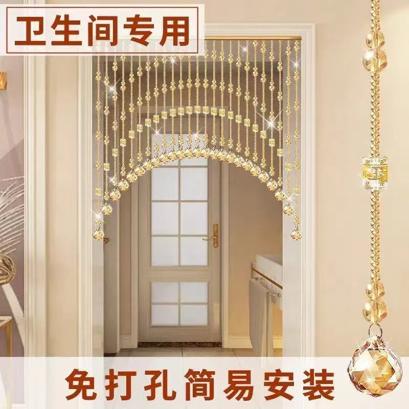 Toilet Guest Dining Room Bedroom Block Decorative Gourd Curtain No Punching y