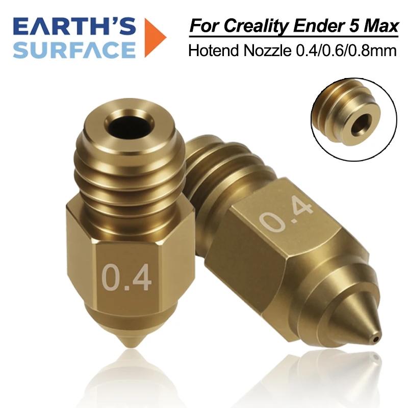 3D Printer Parts Hotend Nozzle for Creality Ender 5 Max High Speed High Thermal Conductivity High Hardness Nozzles 0.4 0.6 0.8mm