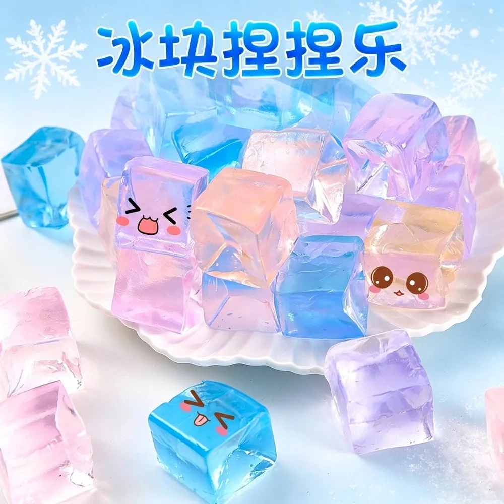 10/30/50PCS Ice Cube Square Sensory Toy Squeeze Cubes Ball Stress Relief for Kids Adults Anxiety Relief & Hand Therapy