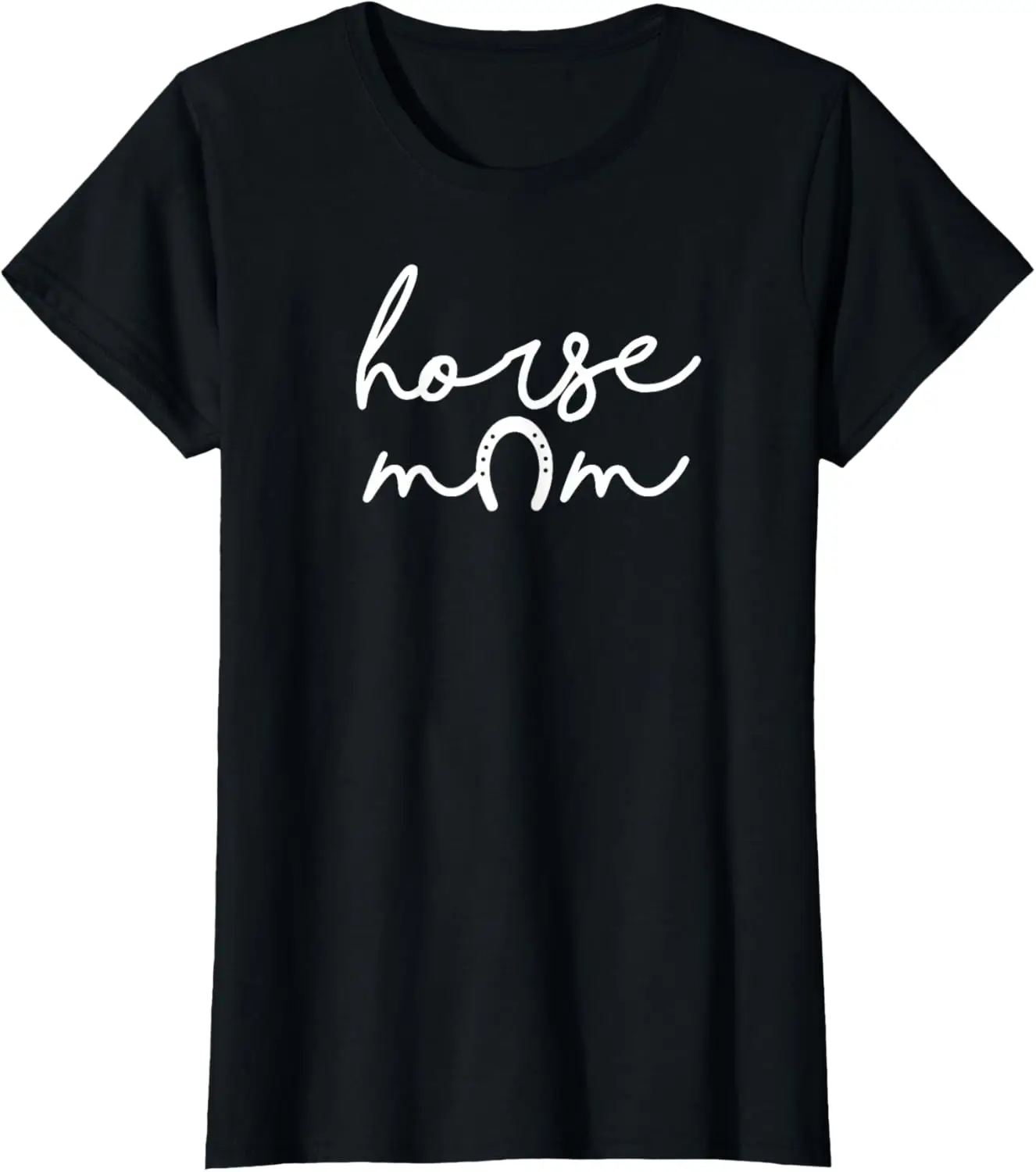 

Horse Mom Graphic Tee Horseshoe Equestrian Horseback Riding Casual Cotton T-Shirt for Women