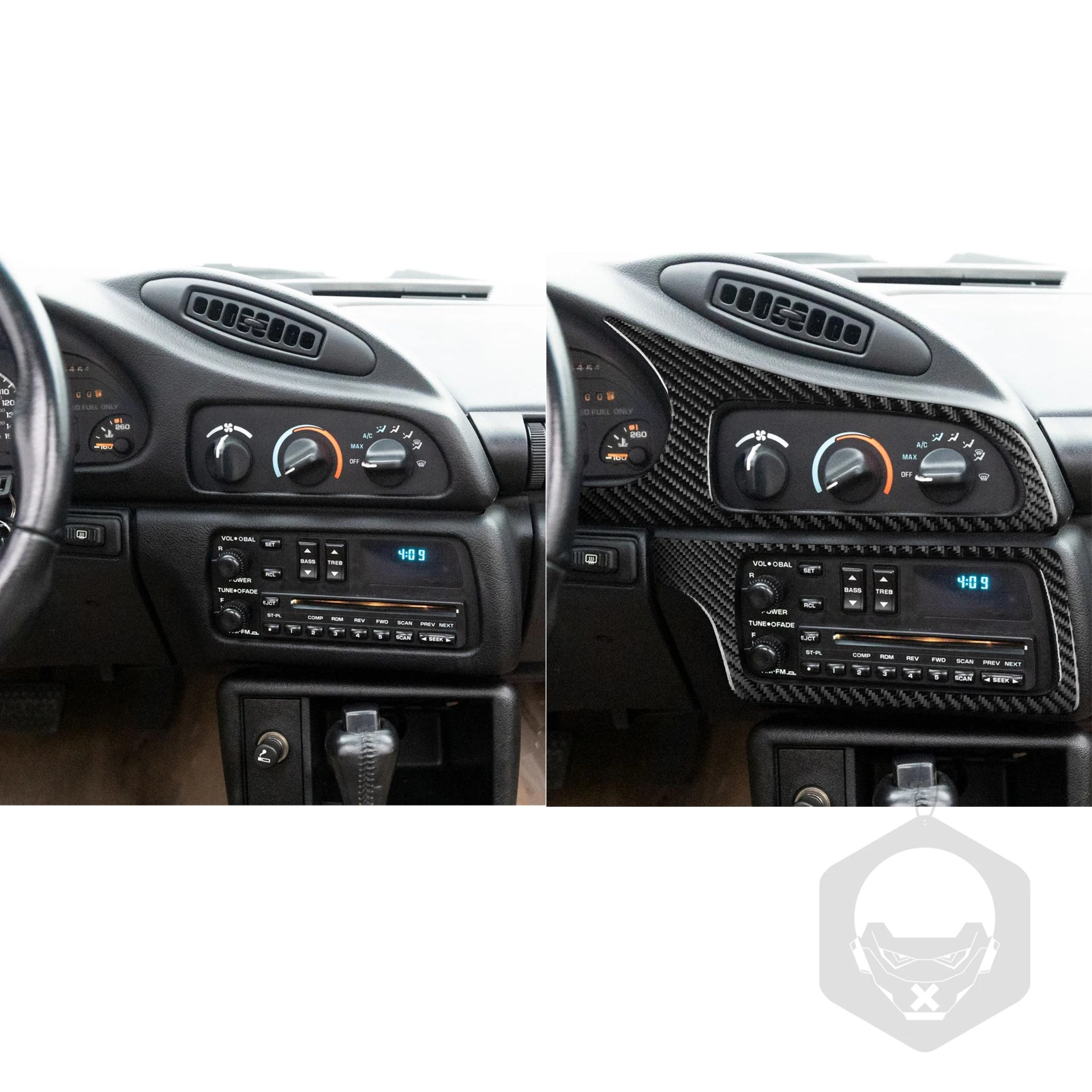 For Chevrolet Camaro Z28 1993-1996 Real Carbon Fiber Stickers Central radio AC control panel Car Accessories Interior decorative