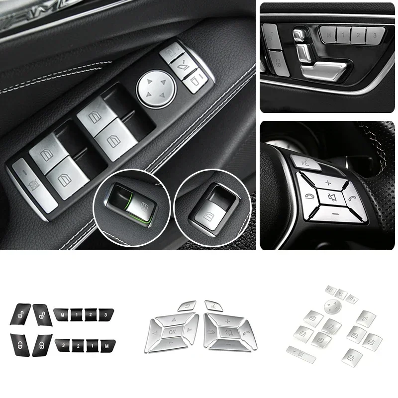 

Car Door Seat Memory Adjust Window Lift Steering Wheel Button Switch Trim Cover For Benz A B C E CLA GLA ML GL GLK GLE GLS Class