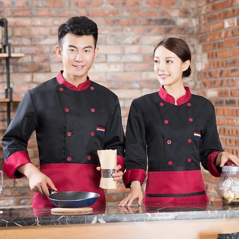 Chaqueta de manga corta para hombre y mujer, uniforme de Chef de manga larga para restaurante occidental, café, cocina, ropa de trabajo, panadería