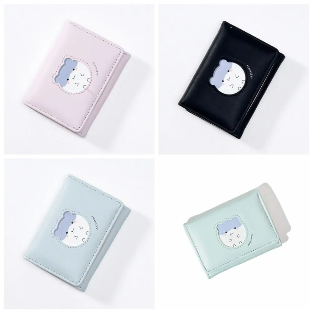 Portafoglio corto per criceto in pelle PU moda portamonete con stampa portamonete pieghevole portamonete portamonete per cartoni animati da esterno