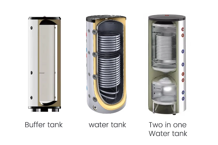 سخان مياه بمصدر هواء من الفولاذ المقاوم للصدأ سعة 400 لتر - كهربائي هجين/طاق شمسي/غاز لإمدادات المياه الساخنة المنزلية والفنادق ​