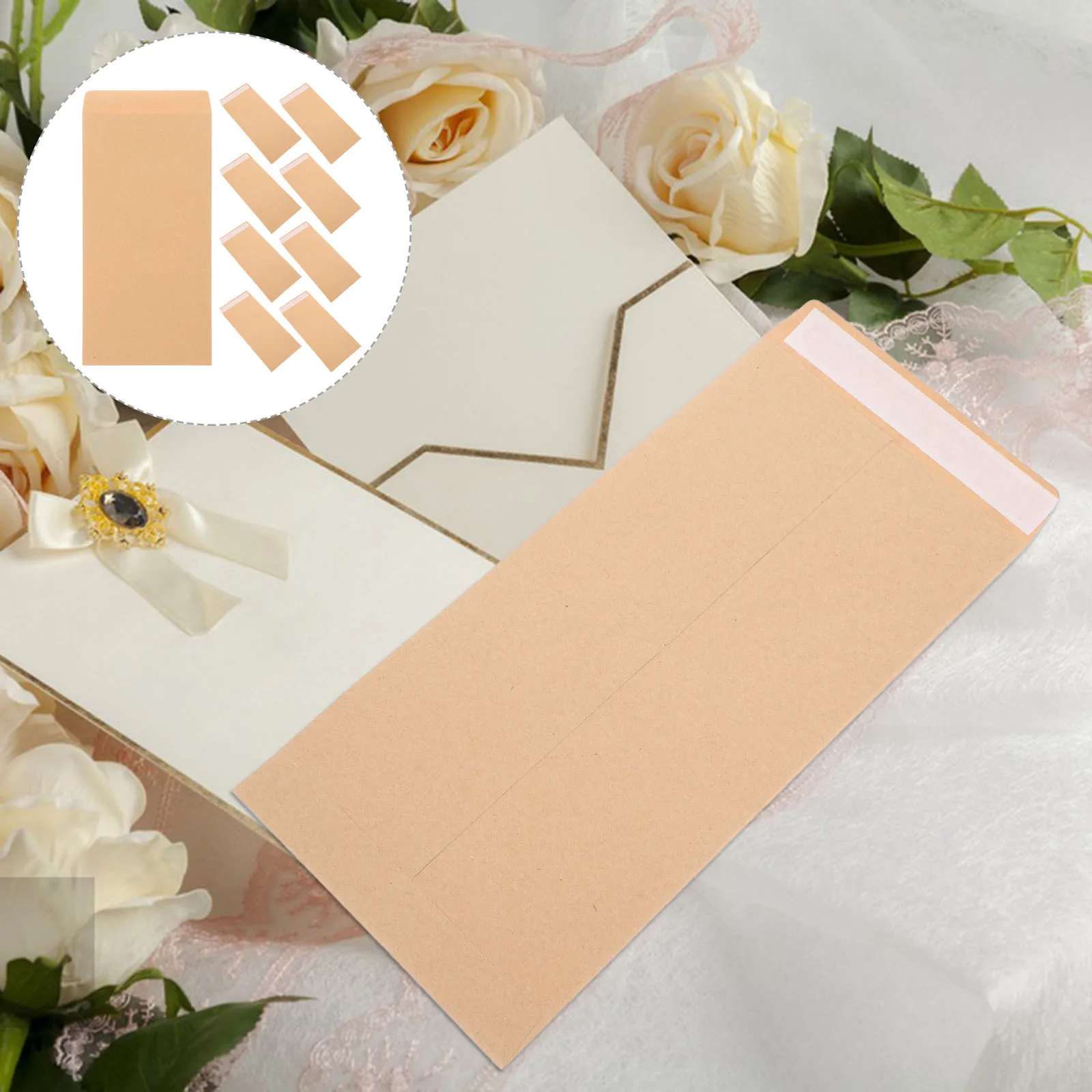 

50Pcs Business Envelopes Lightweight Paper Letter Envelopes Storage Pouches Message Cards Document Stationary Accessories