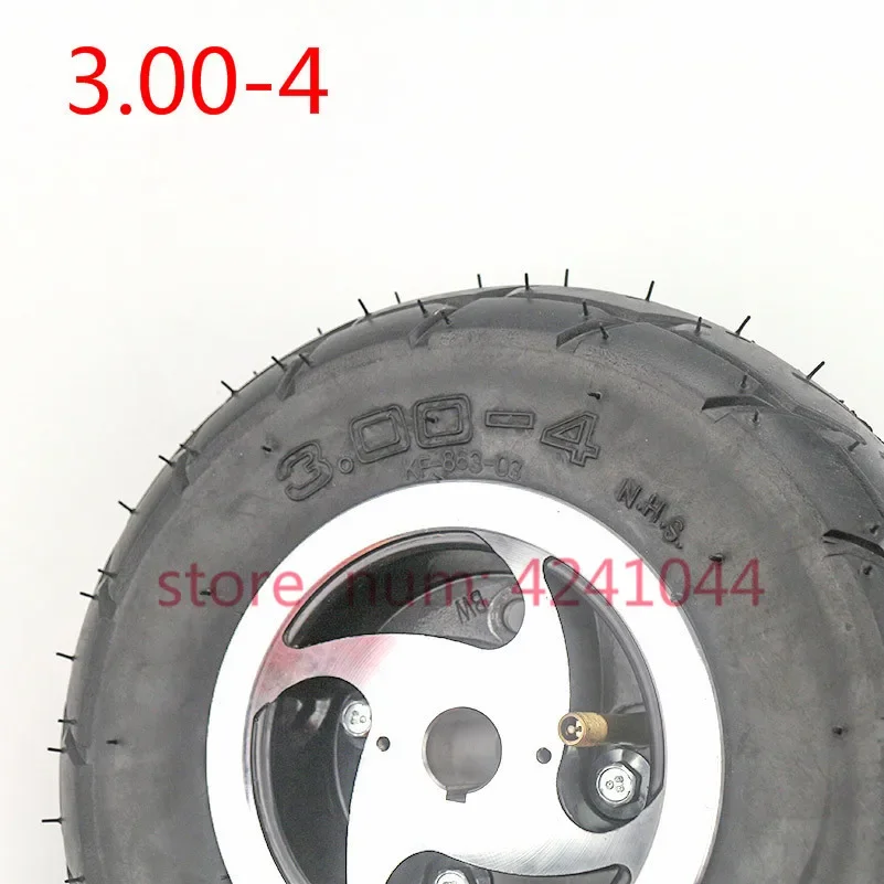 3.00-4 Inner Tube and out tyre with 17mm /19mm Keyway alloy rims for Knobby Scooter Go Kart Electric scooter Highway Wheels