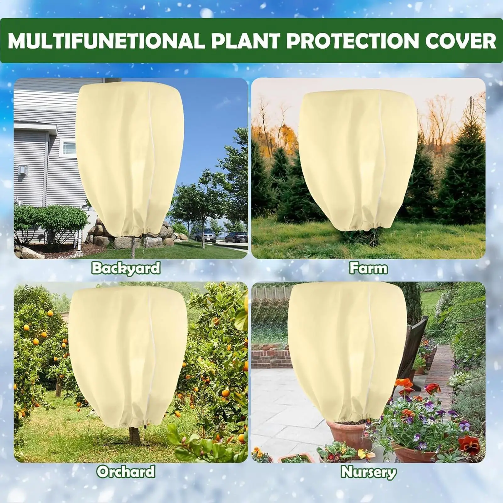 

Winter Plant Covers Breathable Portable Flower Wrap Shrubs Blanket Outdoor Plant Freeze Covers For Vegetables Small Trees